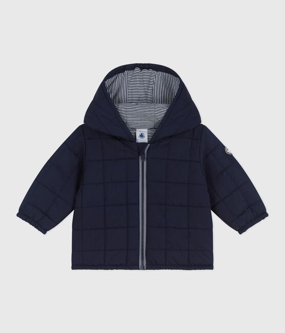 Leichte Baby-Winterjacke einfarbig blau SMOKING