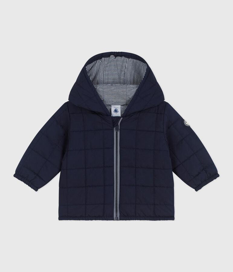 Baby-Winterjacke aus einfarbigem Polyester blau