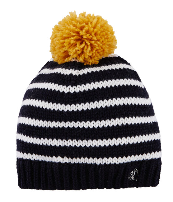 Kindermütze für Jungen blau SMOKING/weiss MARSHMALLOW