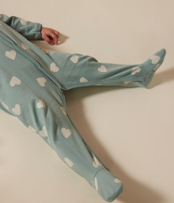 Baby-Strampler mit Herzmotiv aus Molton PAUL/ AVALANCHE