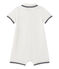 Kurzer Baby-Jungen-Overall aus Jersey-Pikee weiss MARSHMALLOW