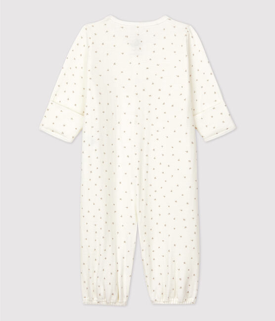 Baby-Overall aus Bio-Baumwolle weiss MARSHMALLOW/grau GRIS