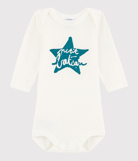 Langärmeliger Baby-Body Mädchen/Jungen weiss MARSHMALLOW