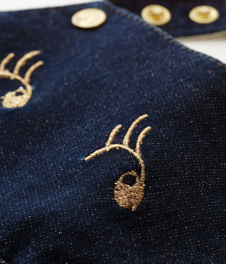 Kurze baby-stricklatzhose m&auml;dchen blau MEDIEVAL/beige ECRU CN