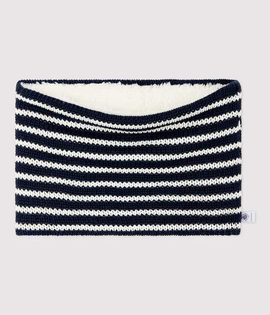Kinder-Snood Mädchen/Jungen blau SMOKING/weiss MARSHMALLOW