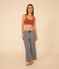 Unifarbenes Damen-Bustier aus Baumwolle und Elastan braun FAMEUX