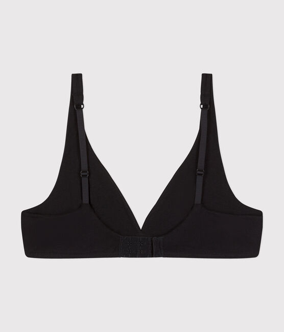 Damen-BH aus Baumwolle und Elastan schwarz BLACK