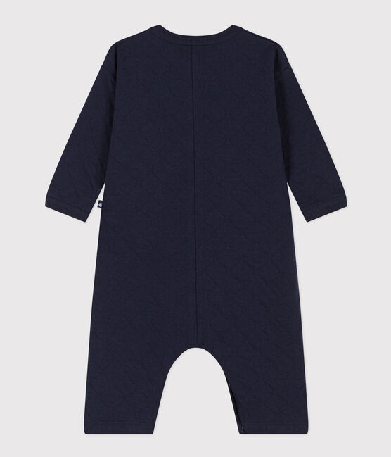 Langer Baby-Overall aus gestepptem Doppeljersey blau SMOKING