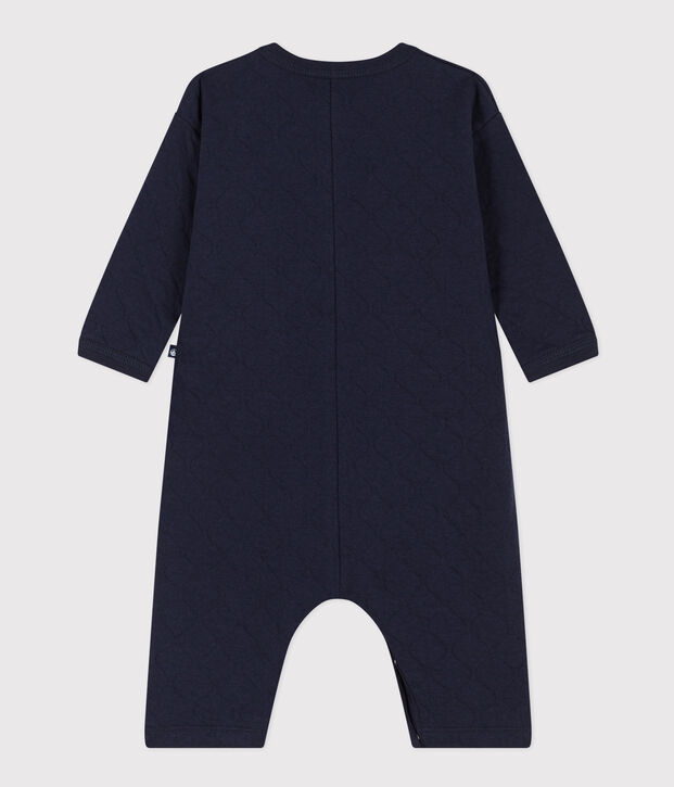 Langer Baby-Overall aus gestepptem Doppeljersey blau