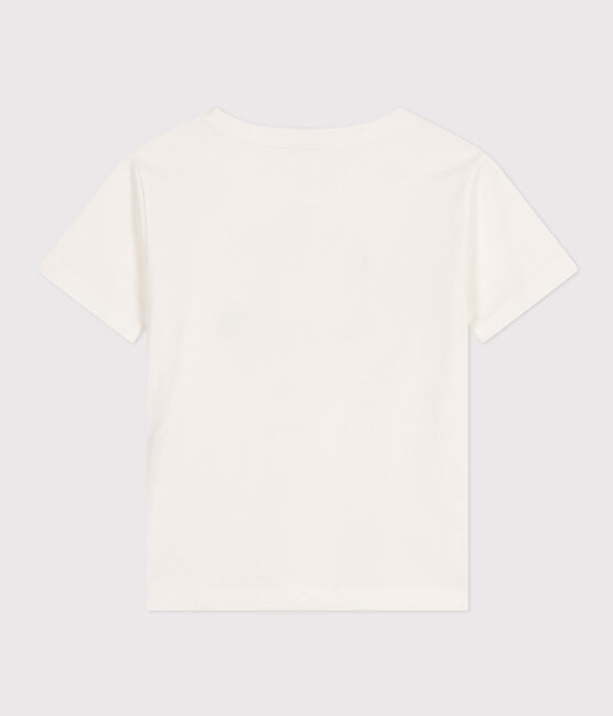 Jungen-T-Shirt aus leichtem Jerseystoff weiss MARSHMALLOW