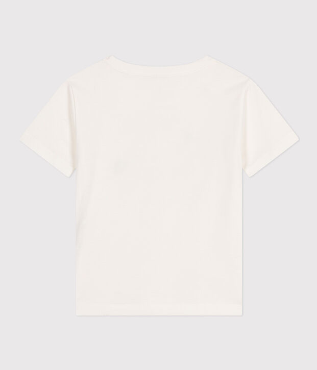 Jungen-T-Shirt aus leichtem Jerseystoff weiss