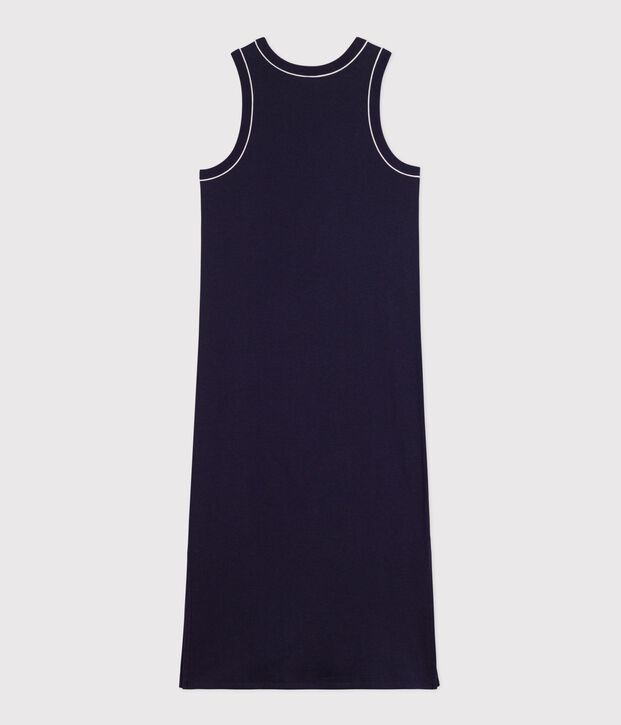 Langes Damen Tanktop-Kleid aus Baumwolle blau