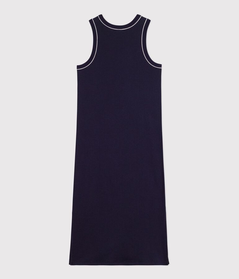 Langes Damen Tanktop-Kleid aus Baumwolle blau