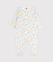 Baby-Strampler aus Rippstrick weiss ECUME/gelb CITRUS