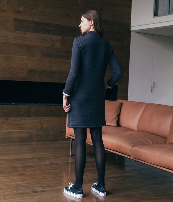 Langärmliges Kleid aus Doppeljersey für Damen grau CITY CHINE