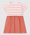 Bio-Babykleid aus Musselin und dichtem Jersey weiss MARSHMALLOW/ PAPAYE