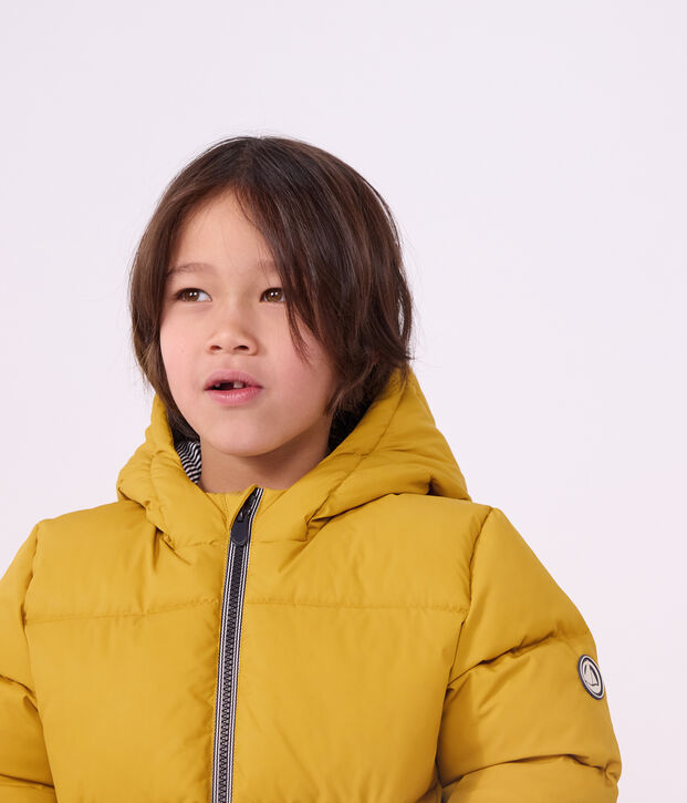 Einfarbige Kinder-Winterjacke gelb