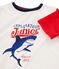 Kinder-T-Shirt für Jungen weiss MARSHMALLOW/rot PEPS