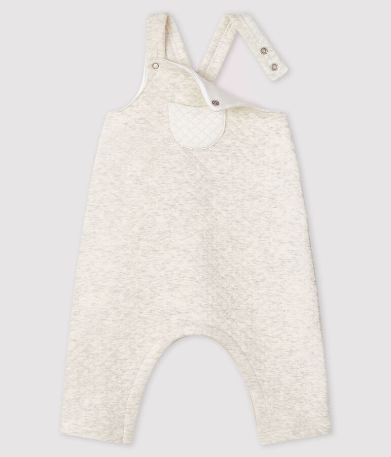 Lange Baby-Latzhose aus Doppeljersey beige
