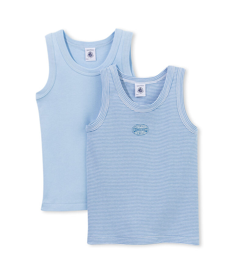 Set mit zwei ringelgestreiften Jungen Tr&auml;gerhemden lot .