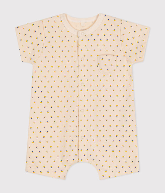 Kurzer Baby-Overall aus leichtem Jersey weiss AVALANCHE/ MULTICO