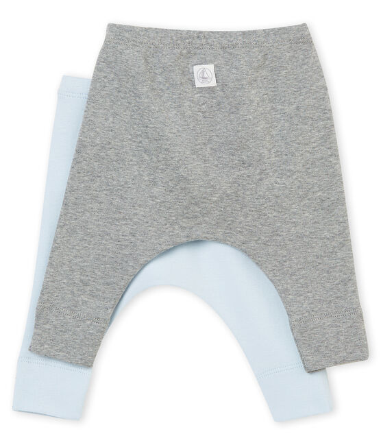 Zwei Unisex Baby Leggings aus angerautem 1x1 Rippstrick in Uni variante 1
