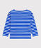 Langärmeliges Kinder-Unisex Streifenshirt aus Baumwolle blau PERSE/weiss MARSHMALLOW
