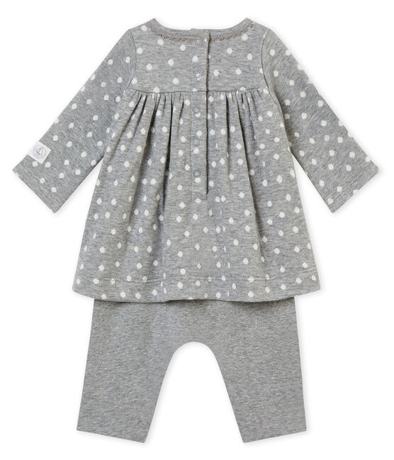 Baby MädchenKleid mit Leggings grau SUBWAY/weiss MULTICO
