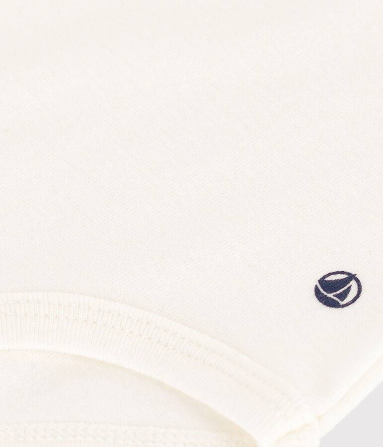 Kurz&auml;rmeliger Baby-Body aus Baumwolle mit R&uuml;schenkragen weiss