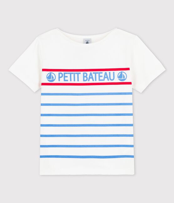 Baumwoll-T-Shirt für Mädchen und Jungen weiss MARSHMALLOW