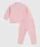 Baby-Set Sweatshirt und Hose aus einfarbiger Baumwolle rosa JOLI