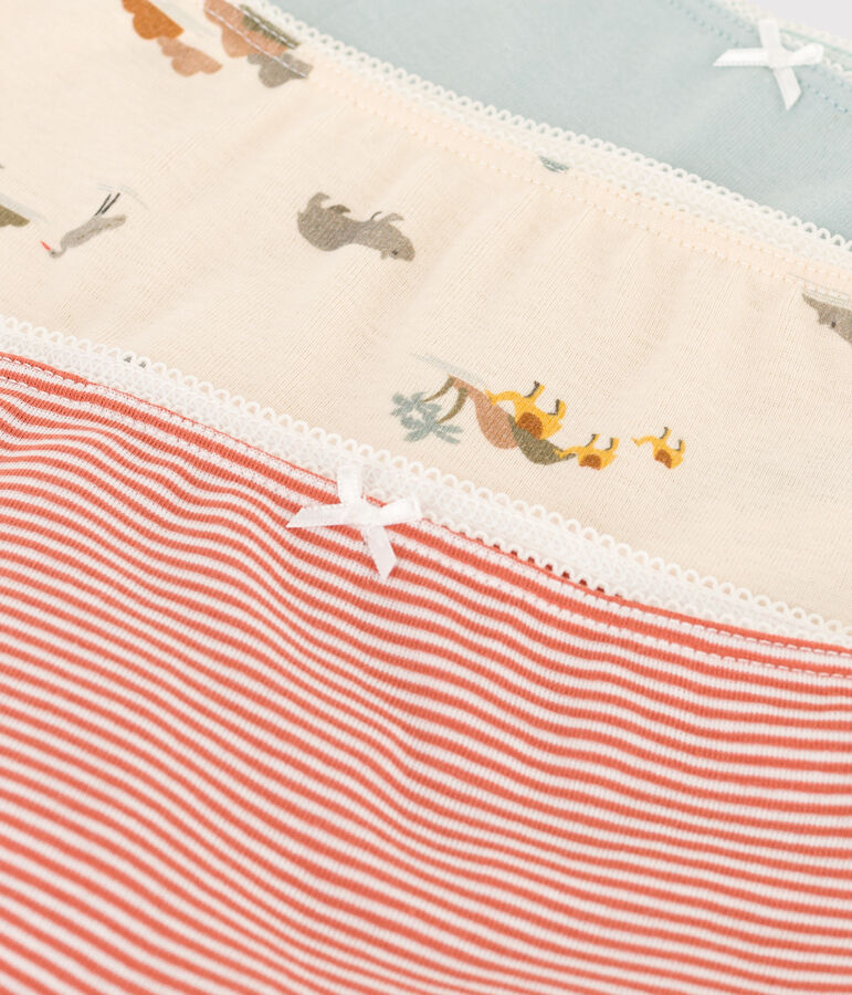 3er-Set Shortys aus Baumwolle mit Tiermotiv f&uuml;r M&auml;dchen vielfarbig