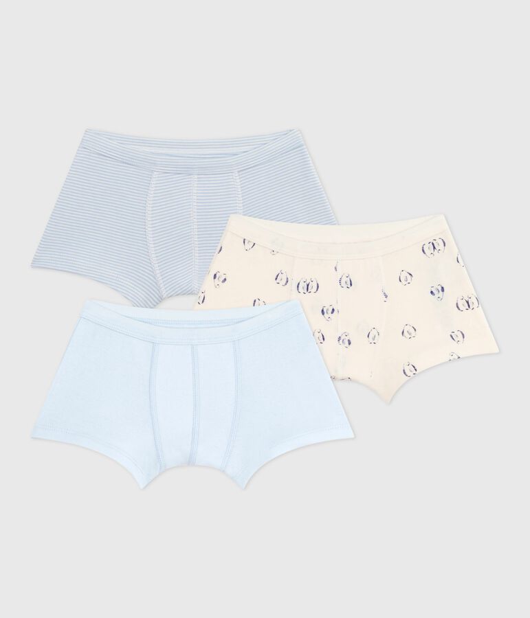 Set Kinder-Boxershorts mit &uuml;berzogenem Bund aus bedruckter Baumwolle vielfarbig