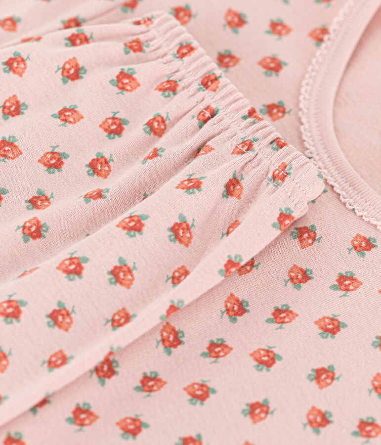 Kurz&auml;rmeliger Kinderpyjama aus Baumwolle f&uuml;r M&auml;dchen rosa/vielfarbig