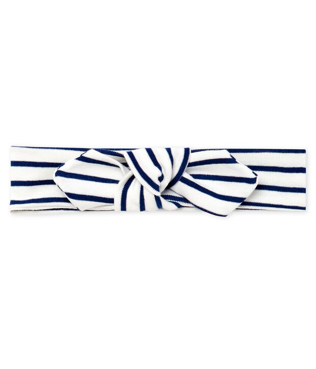 Baby-Haarband M&auml;dchen, gestreift weiss/blau