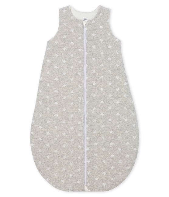 Babyschlafsack aus Samt für Jungen grau BELUGA/weiss MARSHMALLOW
