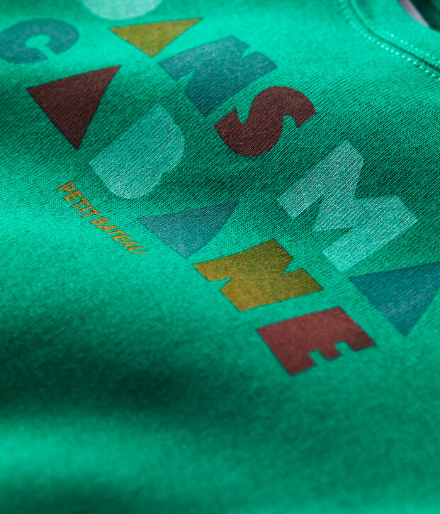 Kurz&auml;rmeliges Baby-T-Shirt aus Baumwolle mit Motiv gr&uuml;n