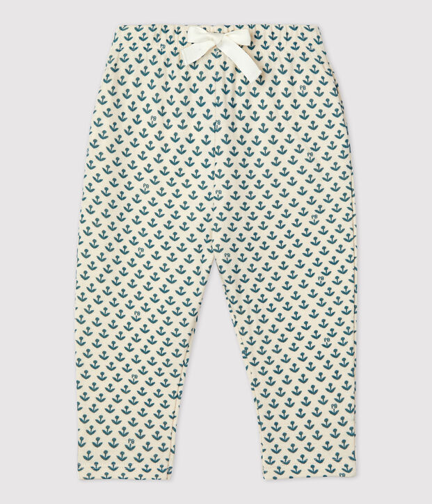 Baby-Hose aus Doppeljersey naturfarben/gr&uuml;n