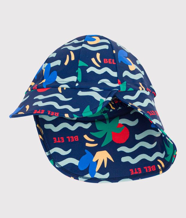 Baby-Kappe mit UV-Schutz und Wellenmotiv blau/vielfarbig