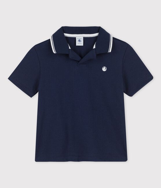Kurzärmeliges Poloshirt aus Jersey für Jungen blau SMOKING