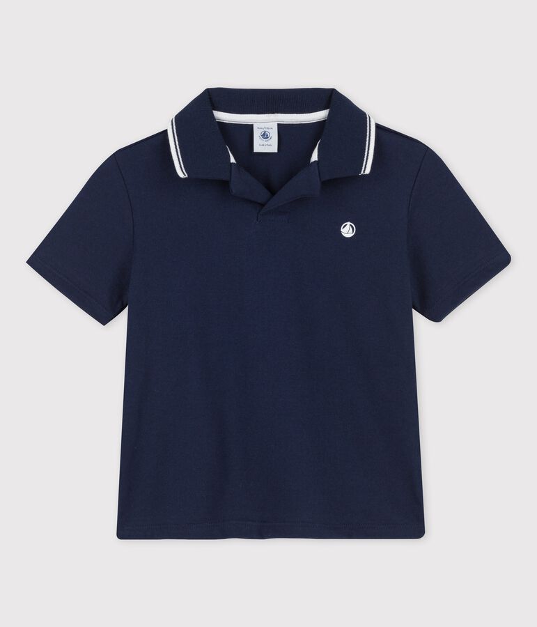 Kurz&auml;rmeliges Poloshirt aus Jersey f&uuml;r Jungen blau SMOKING