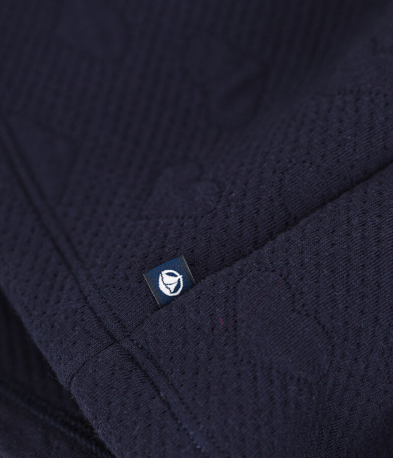 Lang&auml;rmeliges Kinder-Kleid aus zwei Stoffen f&uuml;r M&auml;dchen blau