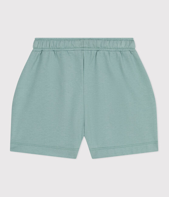 Kinder-Shorts aus einfarbiger Baumwolle grün PAUL