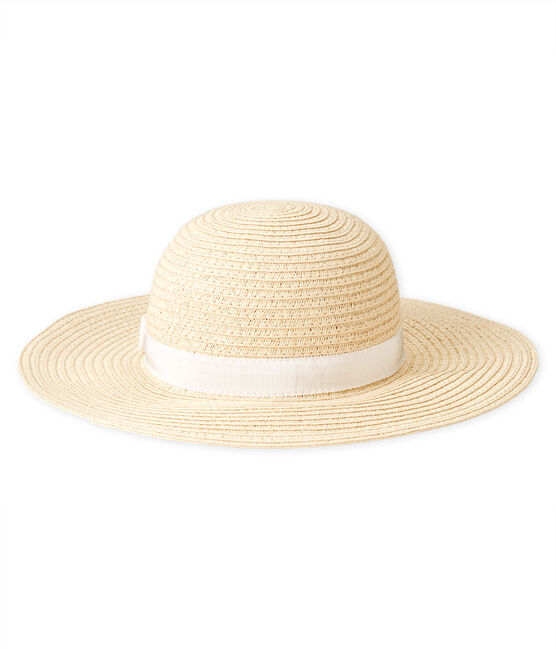 Babystrohhut für Mädchen rosa NATUREL