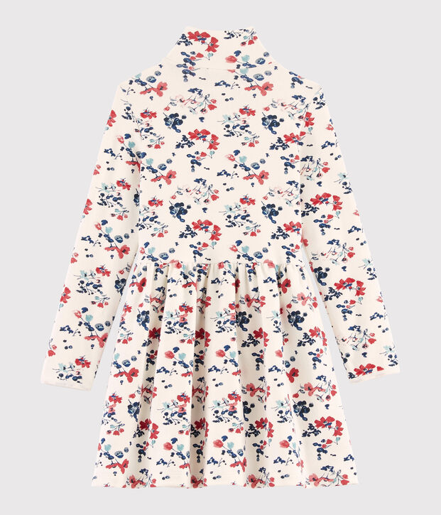Lang&auml;rmeliges Kinderkleid f&uuml;r M&auml;dchen weiss/vielfarbig