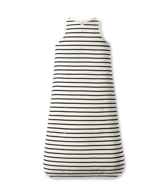Gestreifter Baby-Schlafsack beige COQUILLE/blau ABYSSE