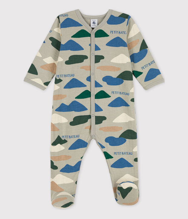 Baby-Strampler aus Doppeljersey grau/vielfarbig