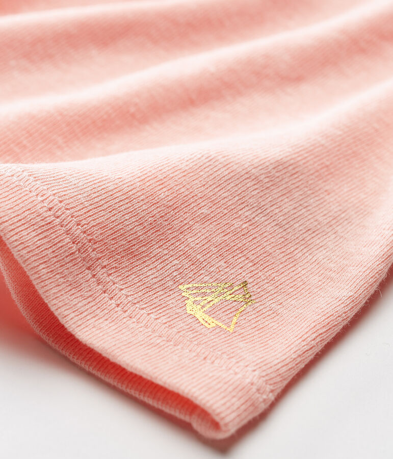 Kurz&auml;rmelige baby-bluse aus baumwolle/leinen m&auml;dchen rosa