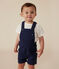 Kurze Baby-Latzhose aus Serge blau MEDIEVAL