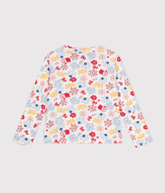Cardigan aus Baumwolle für Mädchen weiss MARSHMALLOW/weiss MULTICO